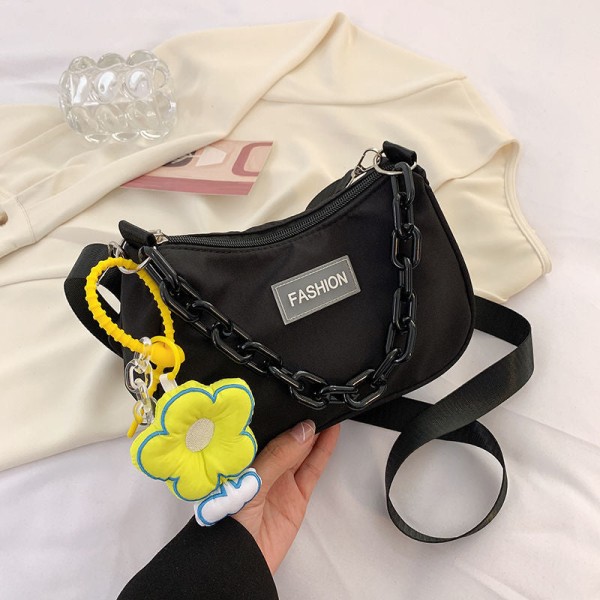 Mænd Kvinder Fanny Pack Taljetaske Bredt bånd En-skulder Sommer Følelse Lille Kvinde Western Style Matchende lærred Black pendant