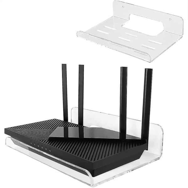 Wifi Router Hylde Væghængt Akryl Med Køleplade Til Hjemmet