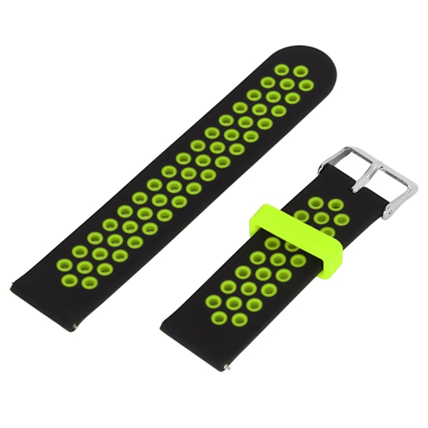 22 mm Universal Silikone Sportsurrem Armbånd til Huawei Watch 3 til Watch 2 til Watch GT Sort Grøn