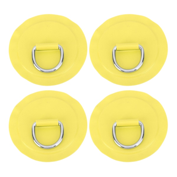 D-ring Patch Rund Lättviktig D-ring PVC Patch för Uppblåsbar Båt Surfbräda Stand Up Paddleboard 4st Gul