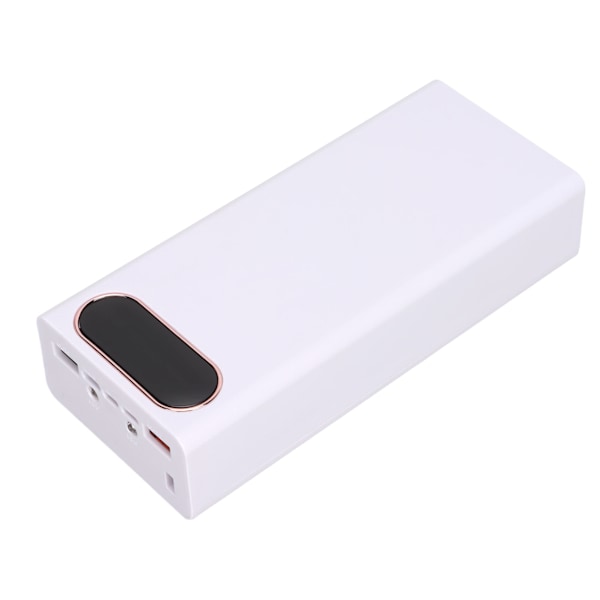 L16 16x18650 DIY Power Bank 2 USB -ulostuloa 22,5 W:n pikalataus Akkukotelon kotelo LCD-näytöllä ja Micro Type C -sisääntulolla, valkoinen