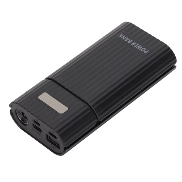 H02 2x 21700 Batterilåda 3 Portars Ingång DIY USB Power Bank Kit Batteriladdare för Mobiltelefon Svart