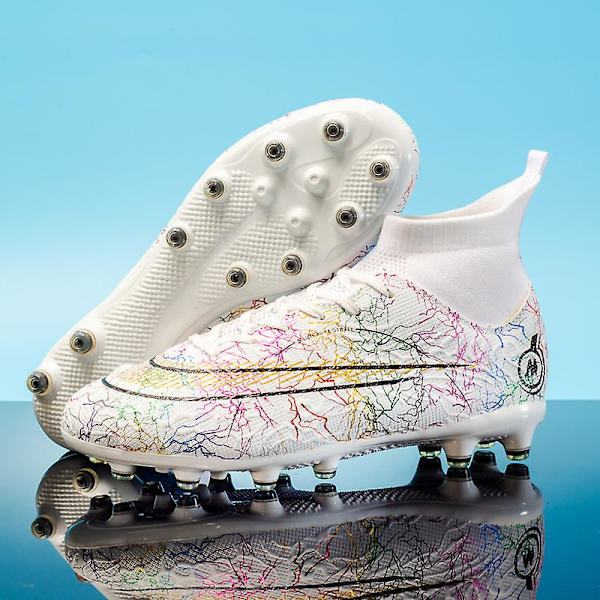 Fotbollsskor för män Halkfria fotbollsskor Klossar Gräs Fotbollssneakers Yj068A W White 40