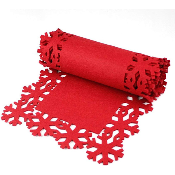 Jul Röd Snowflake Middagsbord löpare