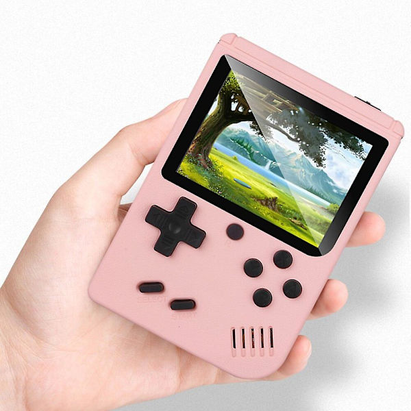 Uppladdningsbar 500 i 1 Retro videospelskonsol Handhållen spelficka spelkonsol Mini handhållen spelare pink