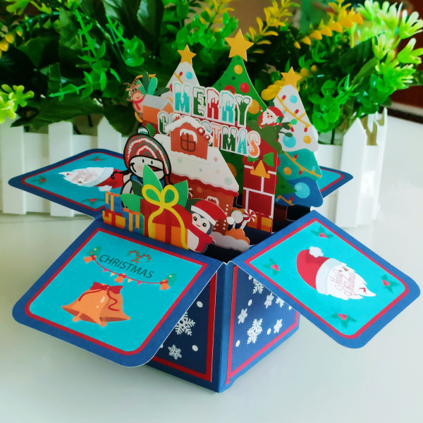 2 kpl Kolmiulotteinen paperiveistävä koristelaatikko Joulu Ystävänpäivä Syntymäpäivä kukka Luovat onnittelukortit