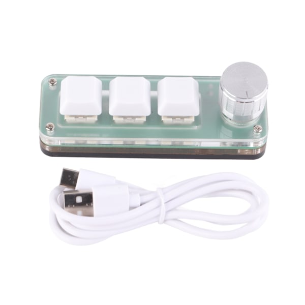 3 Tasters Tastatur USB RGB Bakgrunnsbelyst 3 Taster Mekanisk Knott Design Programmerbar Avtakbar Kabel OSU Tastatur for Spillkontor