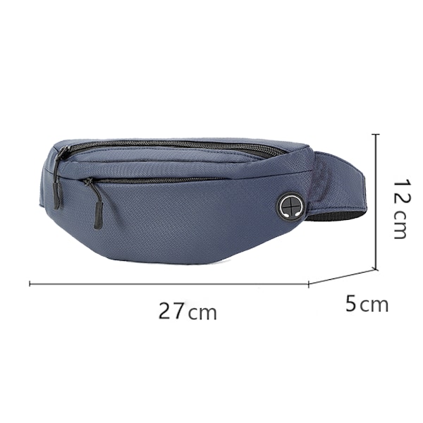 Fanny Pack med 4-blixtlåsfickor för löpvandring film blue