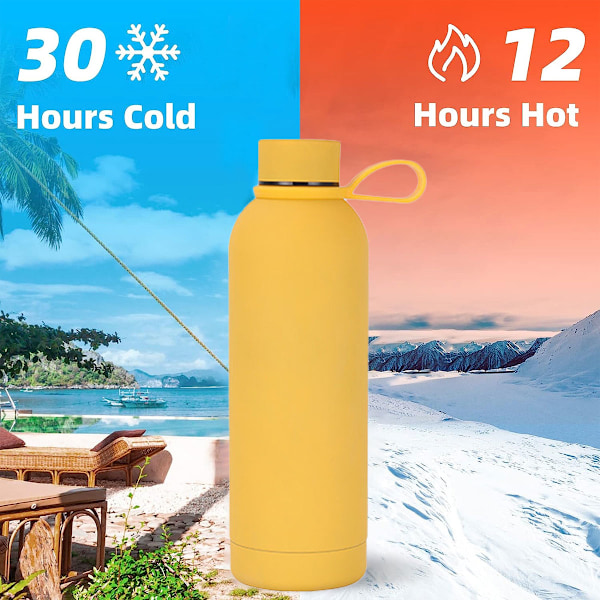 1 stk bilbærbar termoskopp 500ml rustfritt stål liten munn Vitality Orange + portable