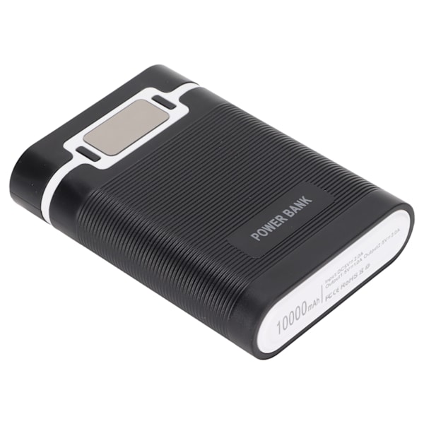 DIY Mobil 18650 Batteriladdare Powerbank 4 Batteriers Kapacitetsbox Micro Input 2-vägs Laddning med LCD-Display Svart