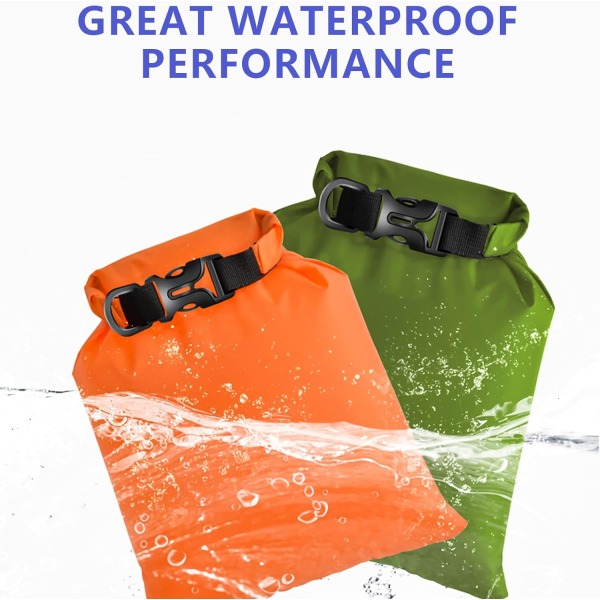 6 ST Vattentät torrväska, lättvikts torrsäckar Set med 1,5L, 2,5L, 3L, 3,5L, 5L, 8L Drybag kanotpåsar för båtliv/resor/forsränning (flerfärgad)