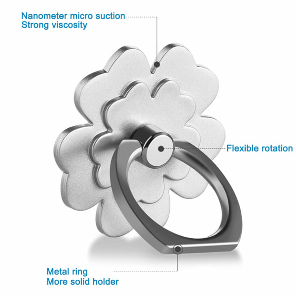 Mobiltelefon Ring Holder 5-Pak 360° Rotation Metal Universal Finger Ring Grip Stand Holder Kompatibel med iPhone