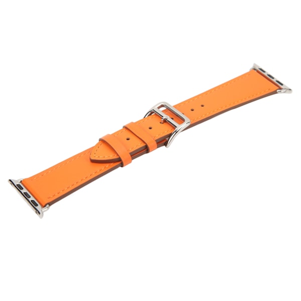 Smartwatch Läderarmband Universal Smart Klocka Ersättningsarmband för IWatch Serie SE 8 7 6 5 4 3 2 1 38mm 40mm 41mm Orange
