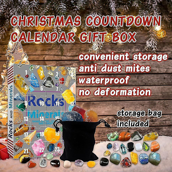24 Dagers Julekalender Steiner Mineraler Blindboks Julegave
