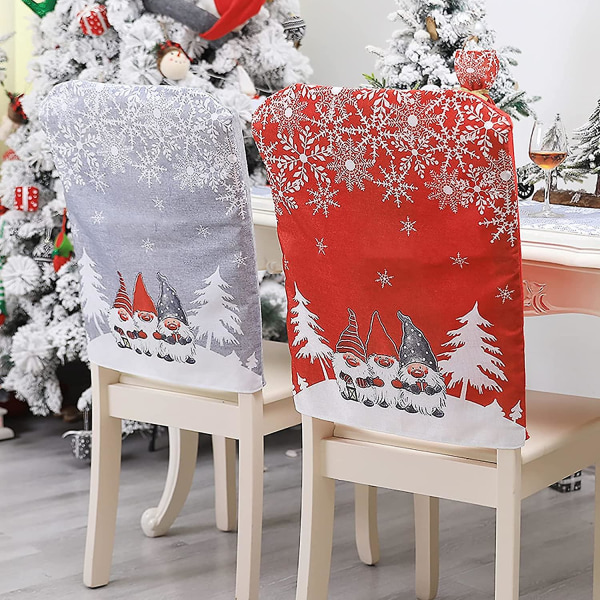 Julstolsöverdrag, 2 st Julstolsöverdrag Jultomtestol Ryggöverdrag Juldekor Matstolsöverdrag Julstolsöverdrag för Kristus