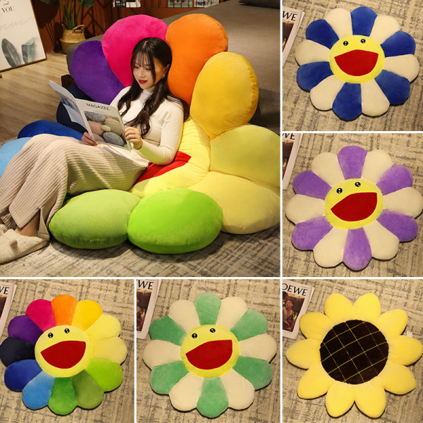 Rainbow Flower Pillow - 17in Flower Pillow selkätyynynä / selkätyynynä