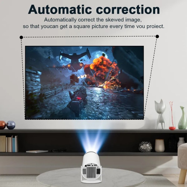 4K Miniprojektor 10000 Lumen LED 1080P WiFi Bluetooth UHD Bärbar hemmabio