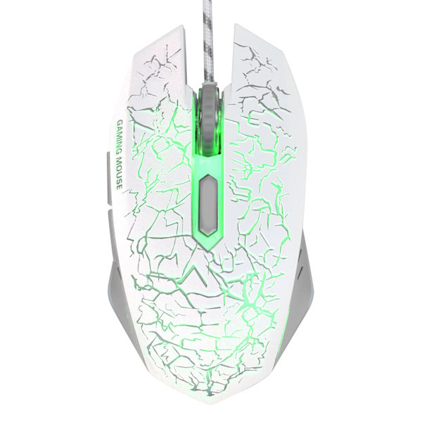 Kablet Gaming Mus USB-port Ergonomisk 3200 DPI Justerbar RGB Optisk Datatilbehør Hvit