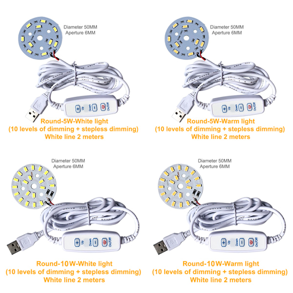 DC 5V Dæmpbar LED-chips SMD LED-lampe DIY Light Justerbar LED A19