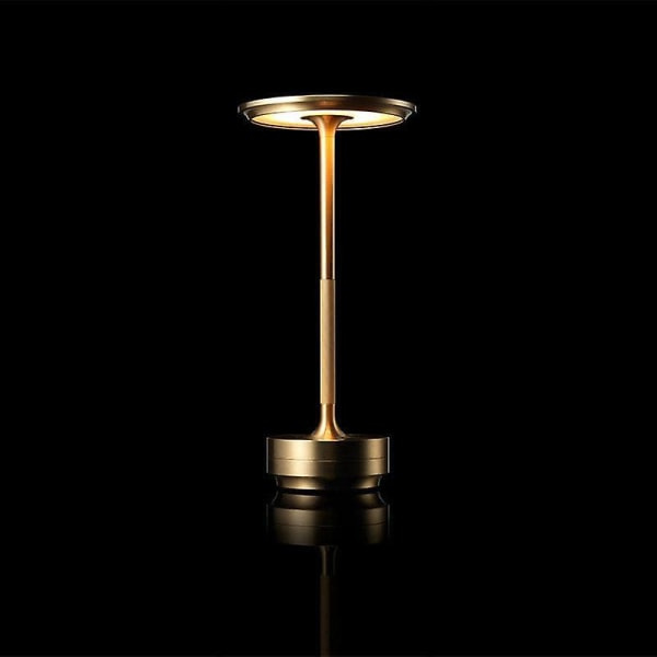 Trådløs Bordlampe Dimbar Vanntett Metall USB Oppladbar Bordlampe - 1 stk Gull