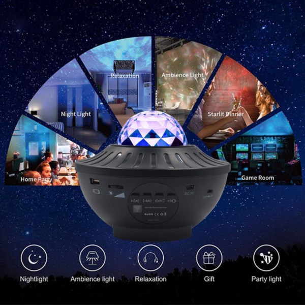 Stjerneprojektor med høyttaler og Bluetooth - Galaxy Light