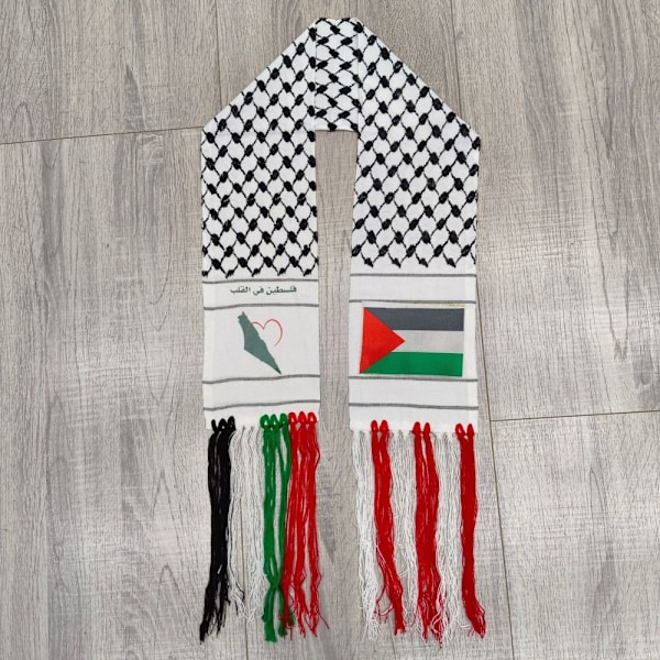 Palestina Flagg Skjerf Palestina Nasjonalflagg Halsduk 7 7 7