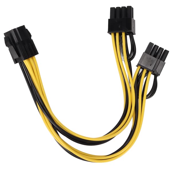 6 stk. strømkabel 6-pin hun PCIE til 2xPCIE 8-pin han 20 cm GPU-strømadapter til computertilbehør