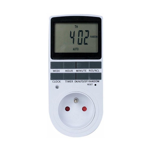 Elektrisk Stikkontakt Programmer, Ugentlig Elektrisk Stikkontakt Timer med 10 Programmer, 24/7 Programmerbar Stikkontakt med LCD Display (1 stk)
