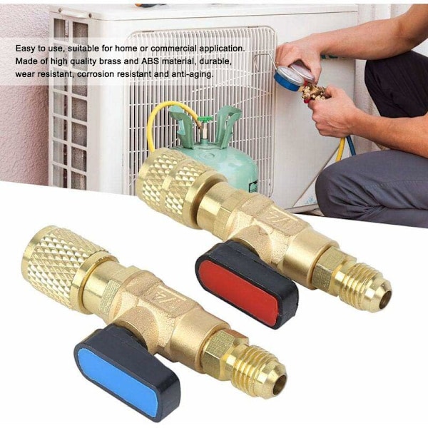 R22 R410A Airconditionerings Kølemiddelventil Ladeslange Adapter Kugleventil