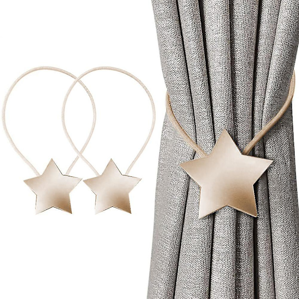 Magnetiska gardinfästen Klämmor Dekorativa rephållare, 2-pack slips Champagne