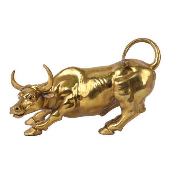 Bull Figurine Bulls Skulptur Fashionabla prydnad heminredning 18x11x12cm