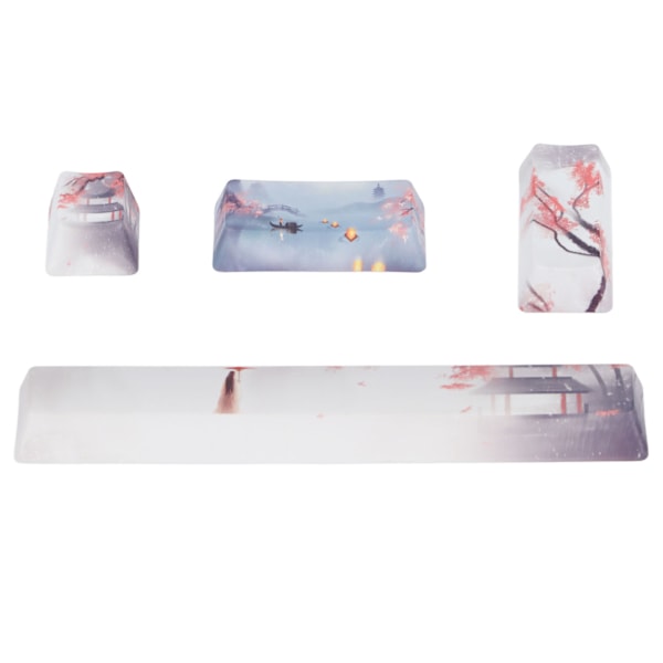 Tilpasset Tastaturknapp Landskapsmaleri Mønster Fem Sider Sublimering DIY PBT Tastaturknapper for Universelle Mekaniske Tastaturer