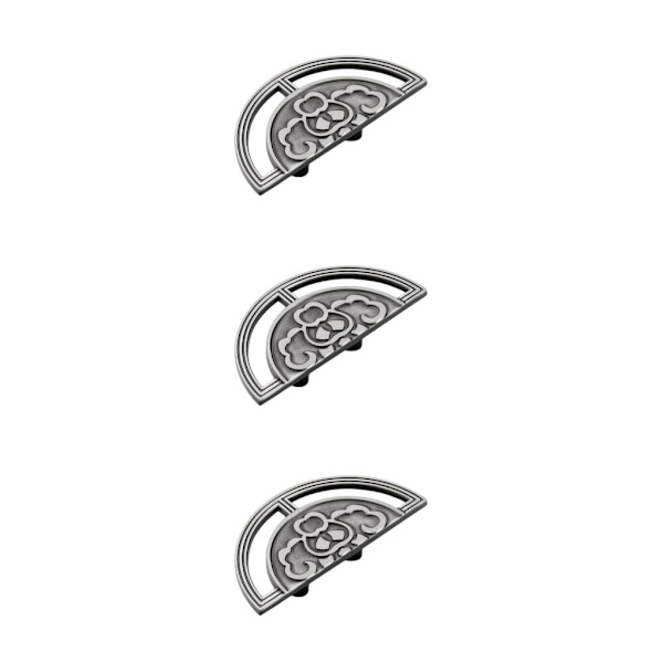 1/2/3 Halvmåne Trækskab Håndtag Skuffe Trækknop Køkken Silver Gray 9.8x4.9cm 3Set
