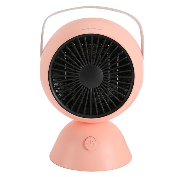 Mini Vifteovn 1300W Stille Konstant Temperatur Rask Oppvarming Bærbar Skrivebordsvarmer for Soverom Kontor 100V‑240V Rosa EU-plugg