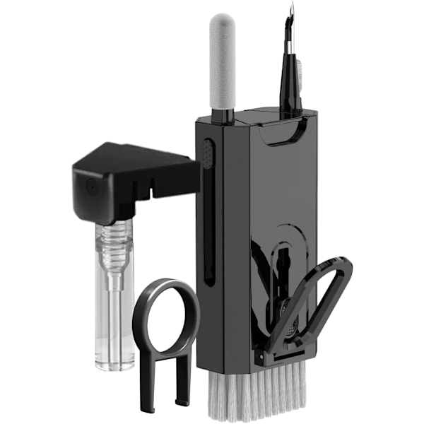 8 i 1 multifunktionel hovedtelefonrenser med Keycap Puller Svart