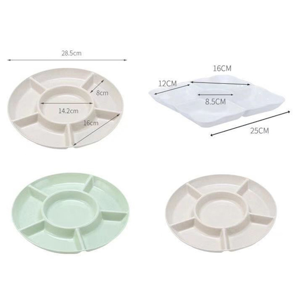 6-roms Oppbevaringsbrett Frukt Snacktallerken Forrett Servering White