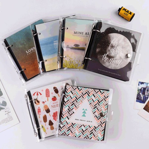 3-tommer Loose-leaf Transparent Album, Polaroid Album Colorful Gradient