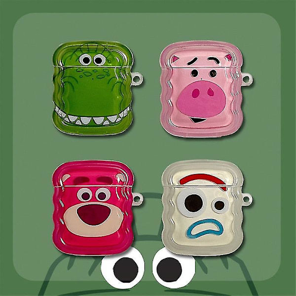 Til Airpods 1 2 3 Pro etui Bølget Kant Tegneserie 3D Lotso Bluetooth Hodetelefoner Pendel Deksel for Airpods 3 Pink Airpods pro
