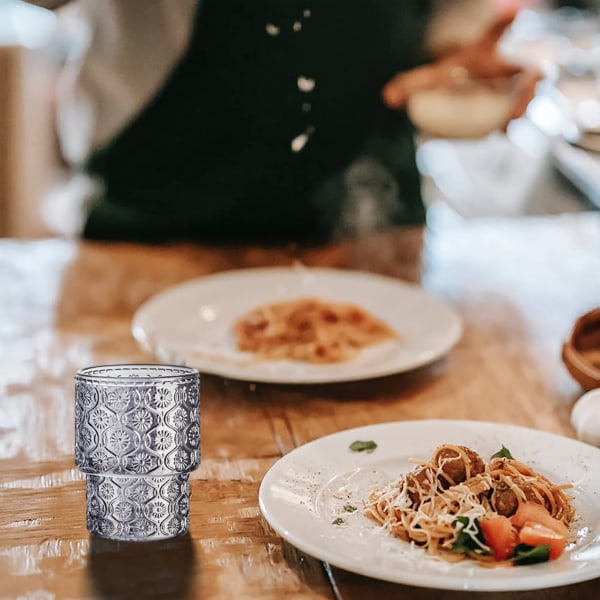 3-delt sæt glas, Laguna Beach kop, præget retro sammenklappelig