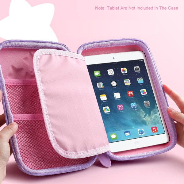 Tecknad Unicorn case, rosa case med stor kapacitet