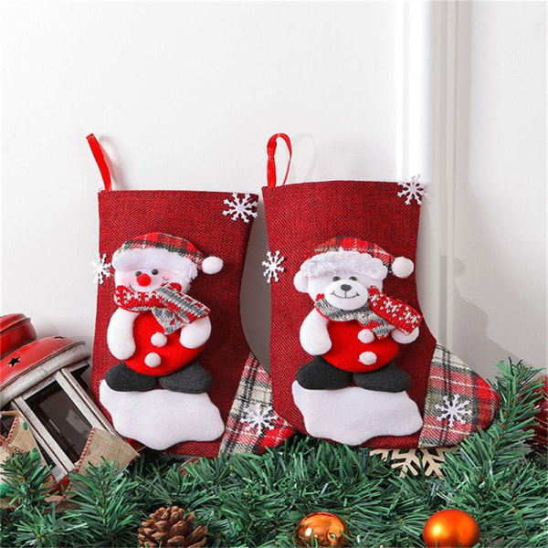 Julstrumpa hängande dekoration Godis presentpåse jul A