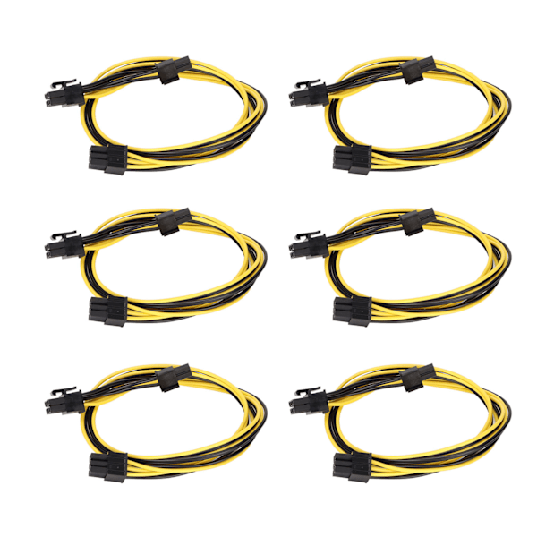 6 kpl GPU-virtakaapeleita PCIE 6-nastainen - 8-nastainen uros-uros virtalähdetarvikkeet TT:lle OCZ:lle
