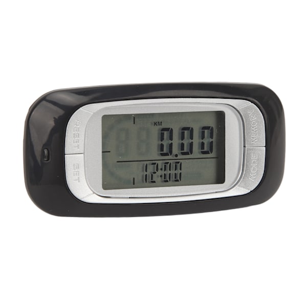Stegräknare Portabel Kalori- och Tidsregistreringsfunktion 7 Dagars Minne LED-Lampa 3D-Pedometer för Vandring och Promenader