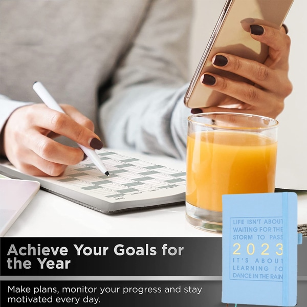 2023 Planner, 2023 Planner Agenda til 12 måneder, Planner til sky blue