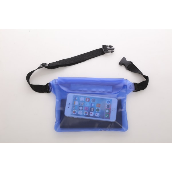 Mænd Kvinder Fanny Pack Midjeväske Mobiltelefon Vandafvisende PVC Tre-lags Forseglede Touchscreen Mobiltelefon Vandafvisende Dark Blue 23*26