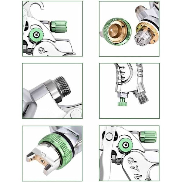 Professionell Högtrycks Färgspruta Luftsprutpistol Kit Gravitationsmatning Pneumatisk Färgpistol HVLP 600CC 1.4MM/1.7MM/2.0MM 3 Storlekar Munstycken