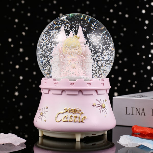 Snöklot, sjöjungfrusnöglober med musikal, LED-lampor, presenter till flickor, födelsedag julfest present för 5-12 år gamla flickor