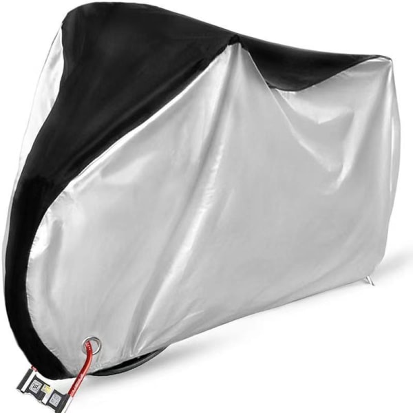 Vattentätt cykelskydd Cover utomhus hopfällbart cykelskydd Black Silver L