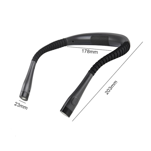 Led Lazy Uppladdningsbar läslampa black