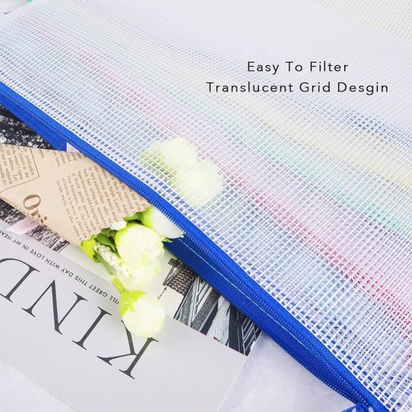 A4.5 Styck Dokumentpåse Filfickor.Pvc-dragkedjapåse Mapp